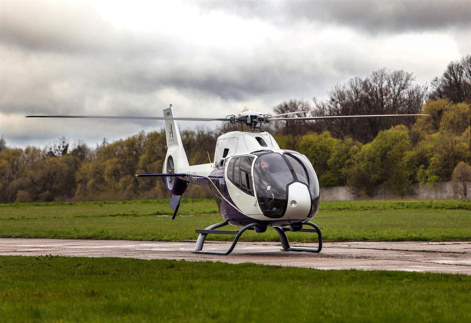Helicopter prepared for private charter operations