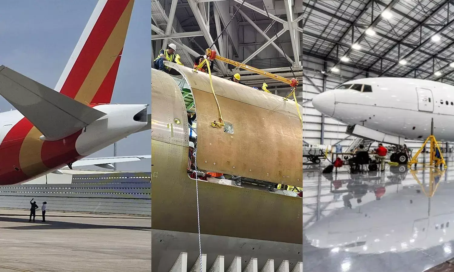 Boeing 777-300ER passenger-to-freighter conversion process at IAI facility — SafeFly Aviation