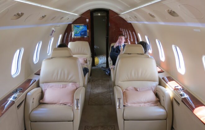 Interior of a private jet In-depth analysis of Europe–Middle East private jet charter trends.