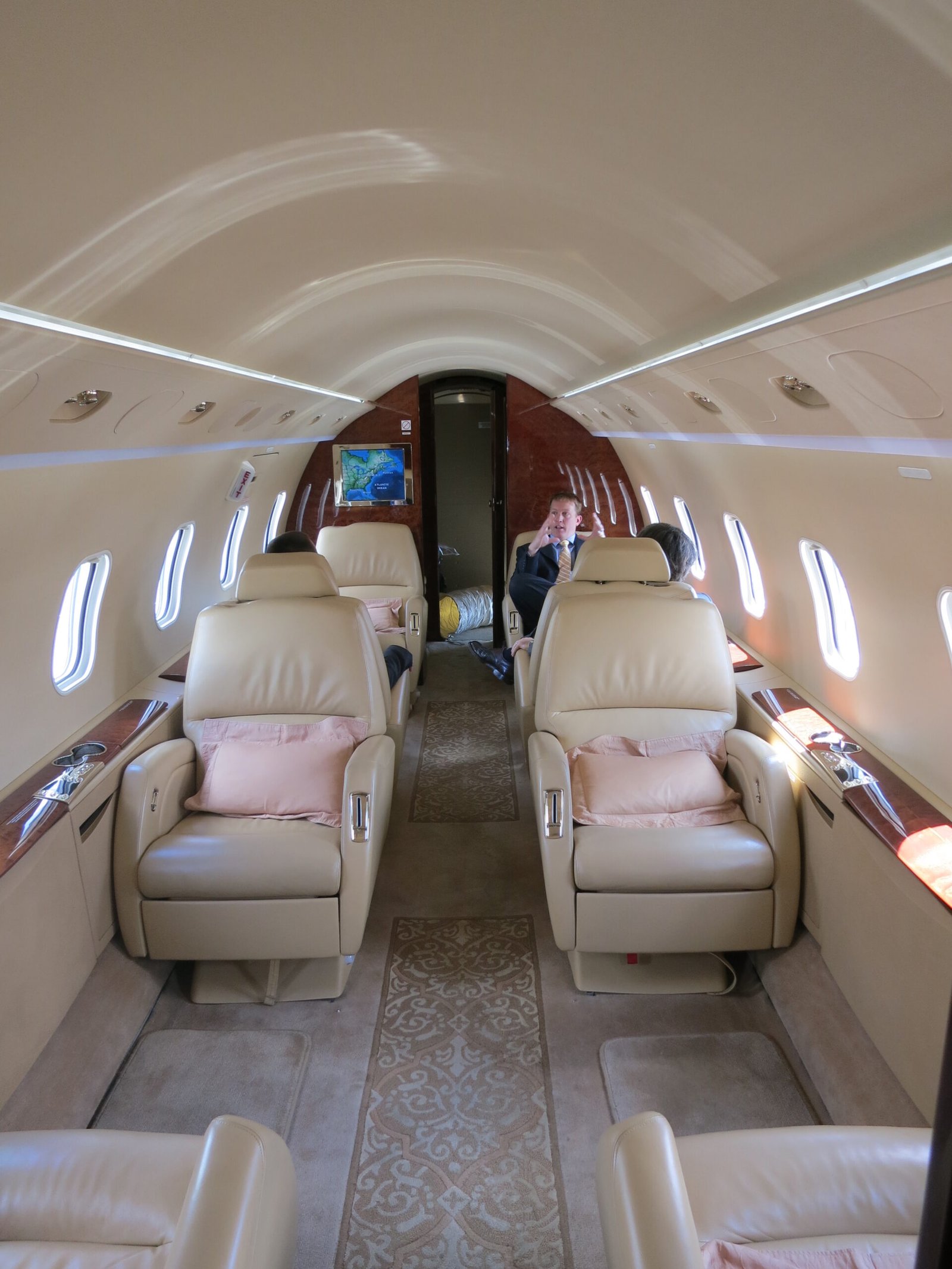 Bombardier Challenger 300 cabin – best pre-owned jet under $15 million with stand-up comfort