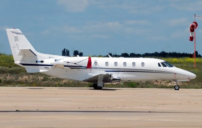 Cessna-560xl-citation-xls on the tarac after flight