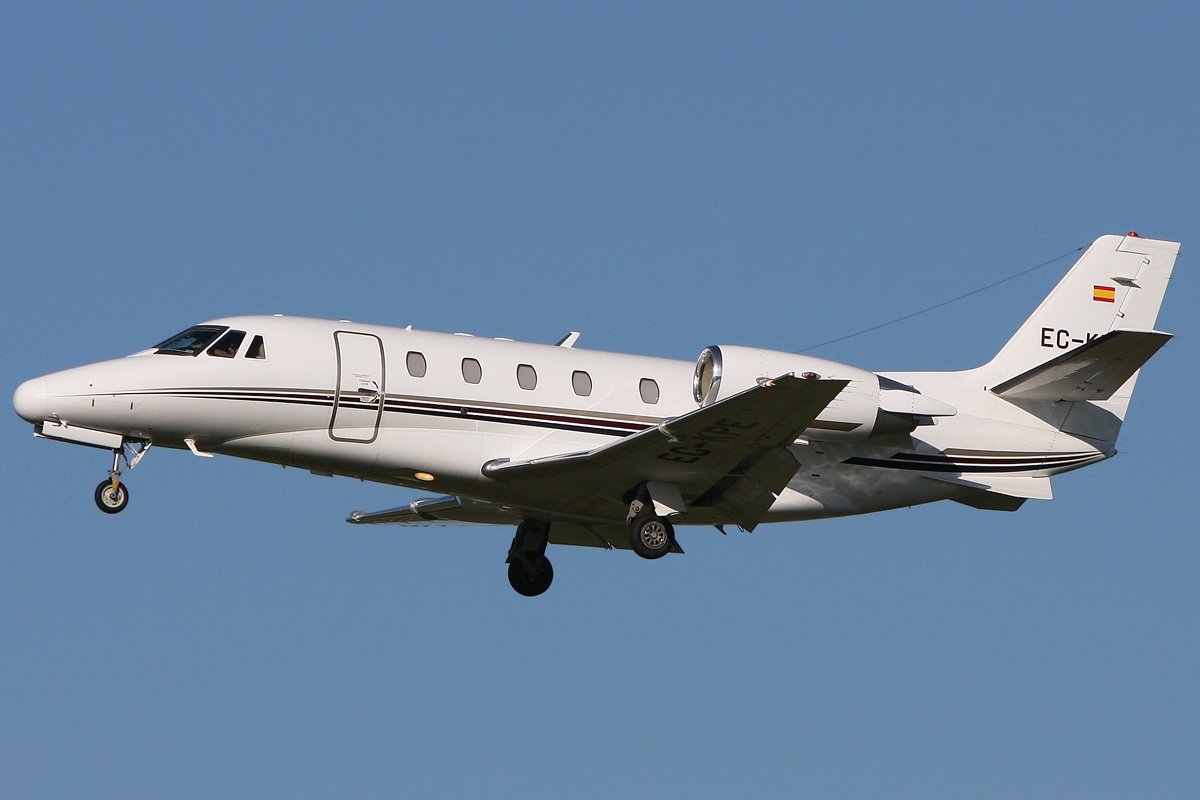 Private jet taking off for a charter