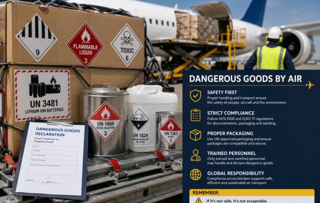 Complete guide to dangerous goods by air: IATA DGR, ICAO Technical Instructions, classification, packaging, documentation, and compliance for shippers, forwarders, and charter operators