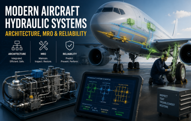 Comprehensive 2026 guide to modern aircraft hydraulic systems: 3,000/5,000 psi architectures, electrohydrostatic actuators, failure analysis, MRO optimization, and next-generation technologies