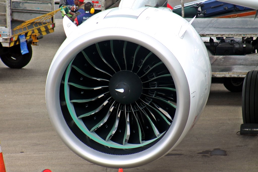 PW1100G engine mounted on aircraft wing