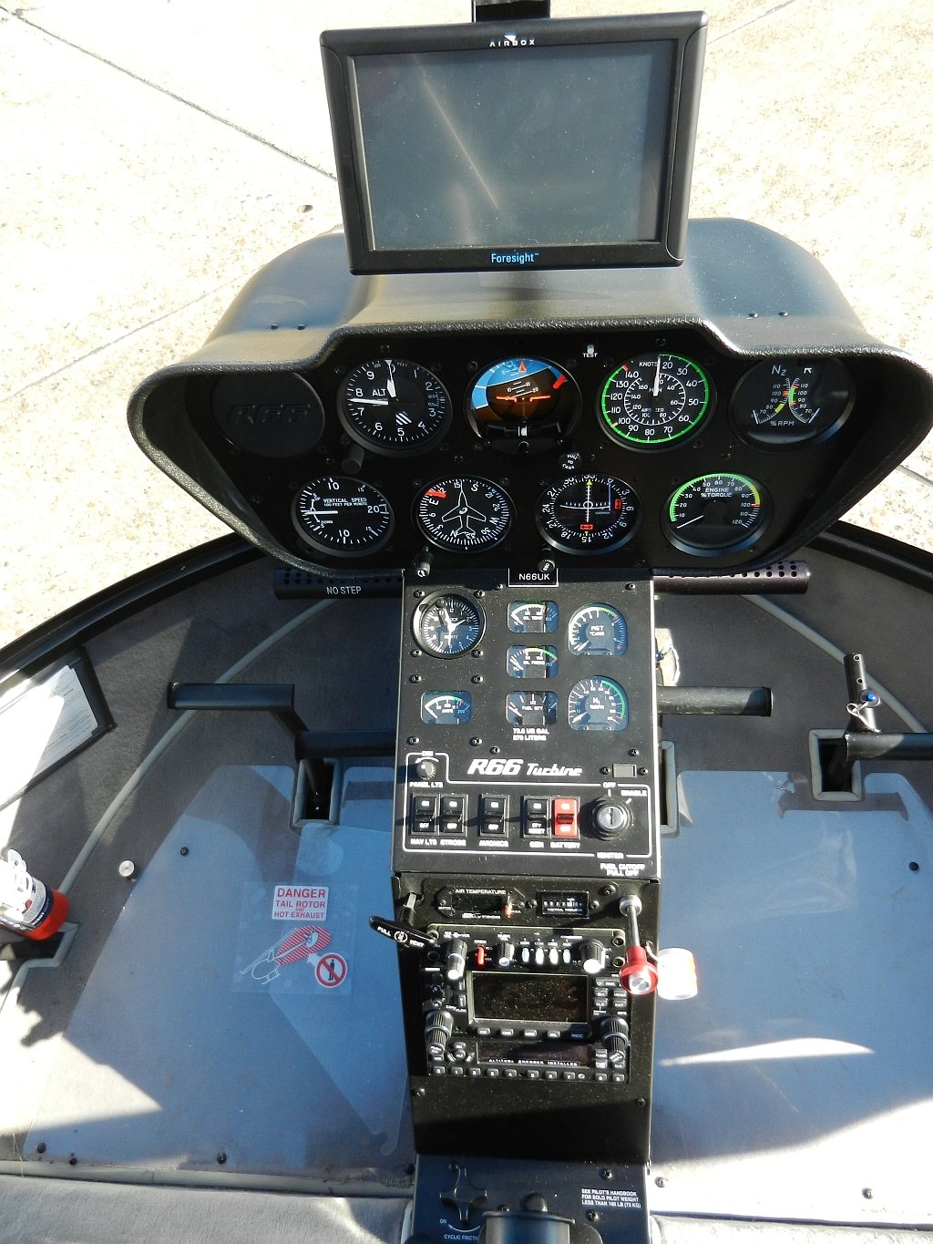 Robinson R66 cockpit with Garmin avionics