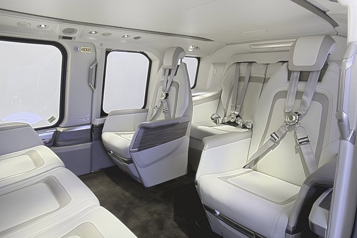 Luxurious VIP cabin interior of the AW169