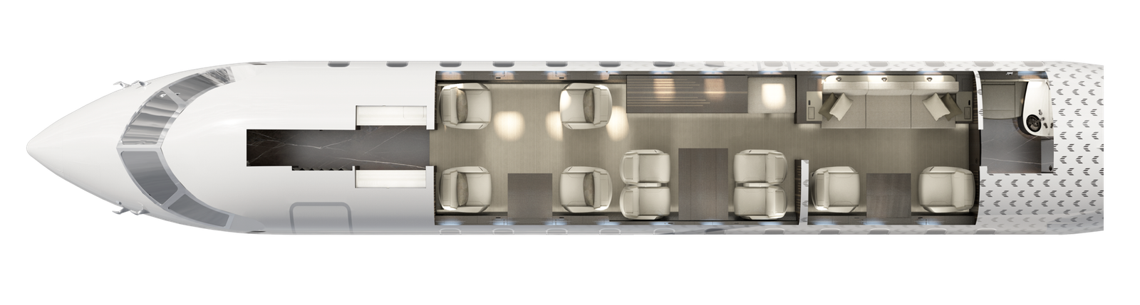 Global 5500 cabin layout