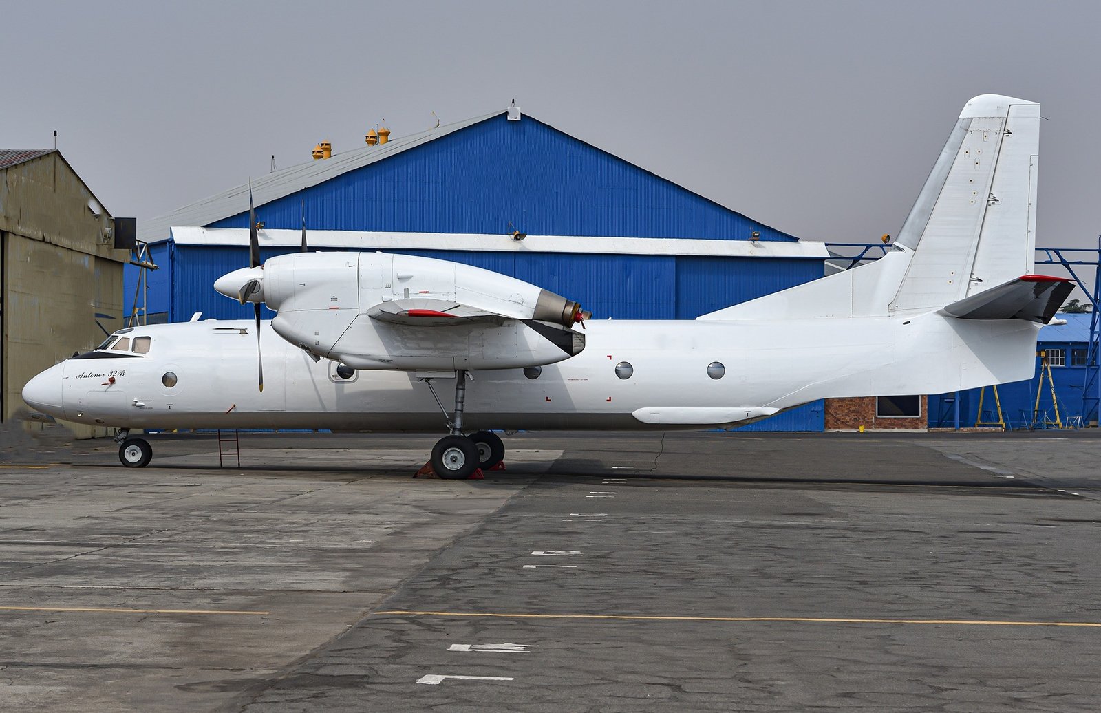 Antonov An-32B twin-turboprop cargo aircraft used for regional freight charter missions