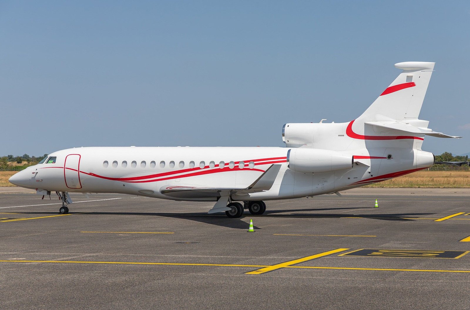 Dassault Falcon 8X heavy business jet on the tarmac