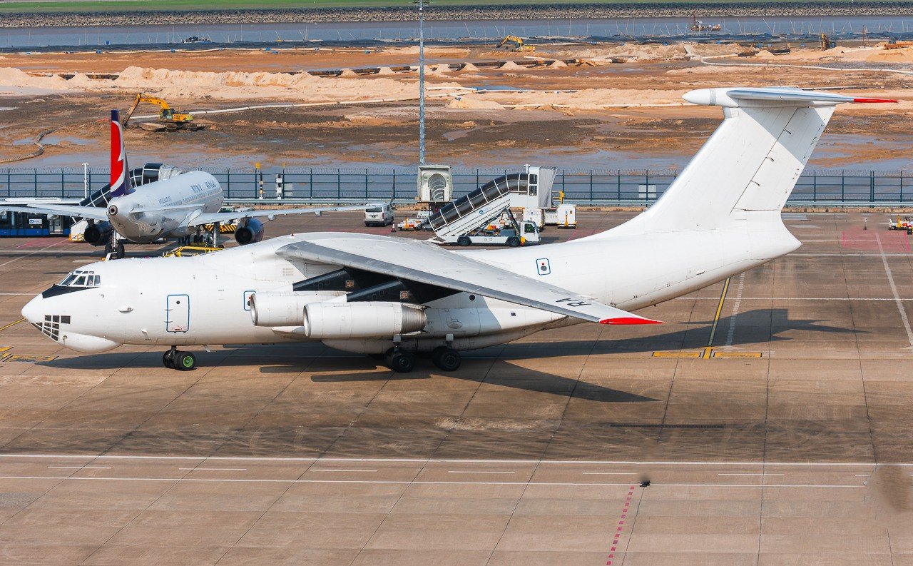 Ilyushin IL-76TD freighter aircraft used for heavy-lift charter flights