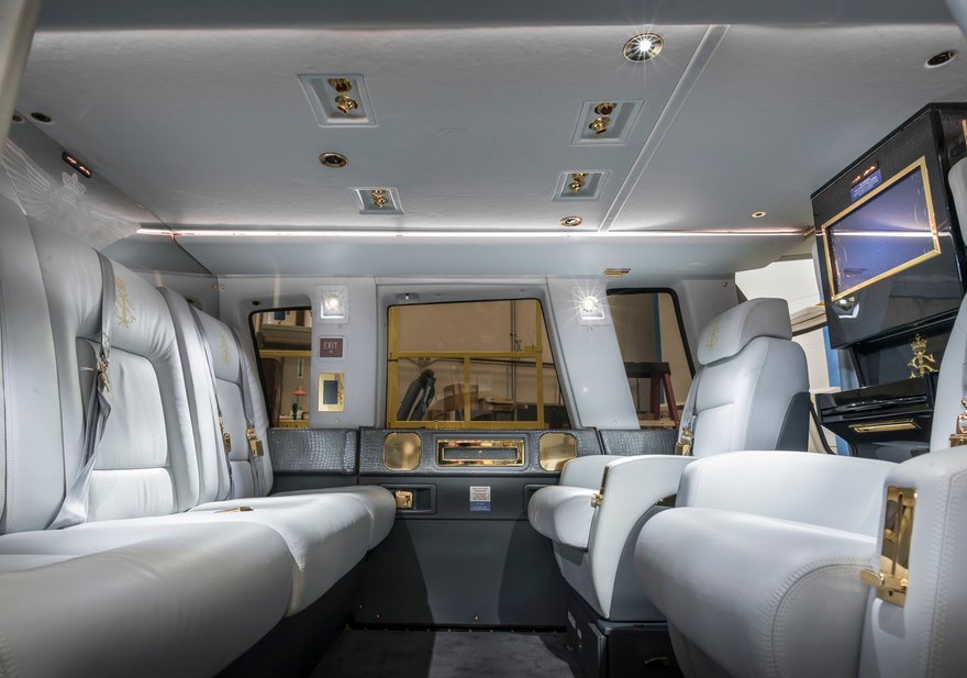 Luxurious S-76 VIP cabin interior