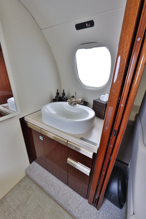 Private lavatory in the Phenom 300