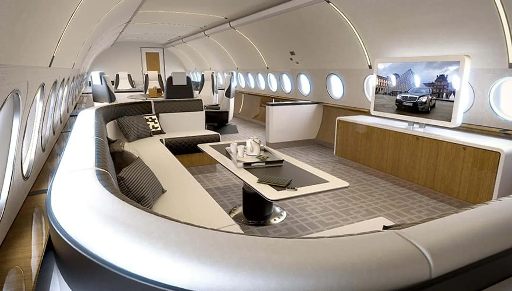 Safe Fly Aviation ACJ320 VIP Living Room – Executive Lounge Area