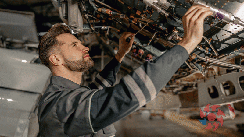 Engine Boroscope Technician performing borescope inspection on a CFM56 engine