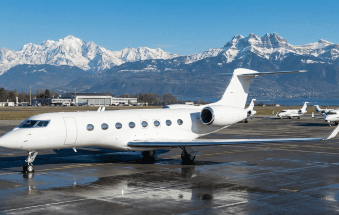 Private Jet G650 Parked in Geneva