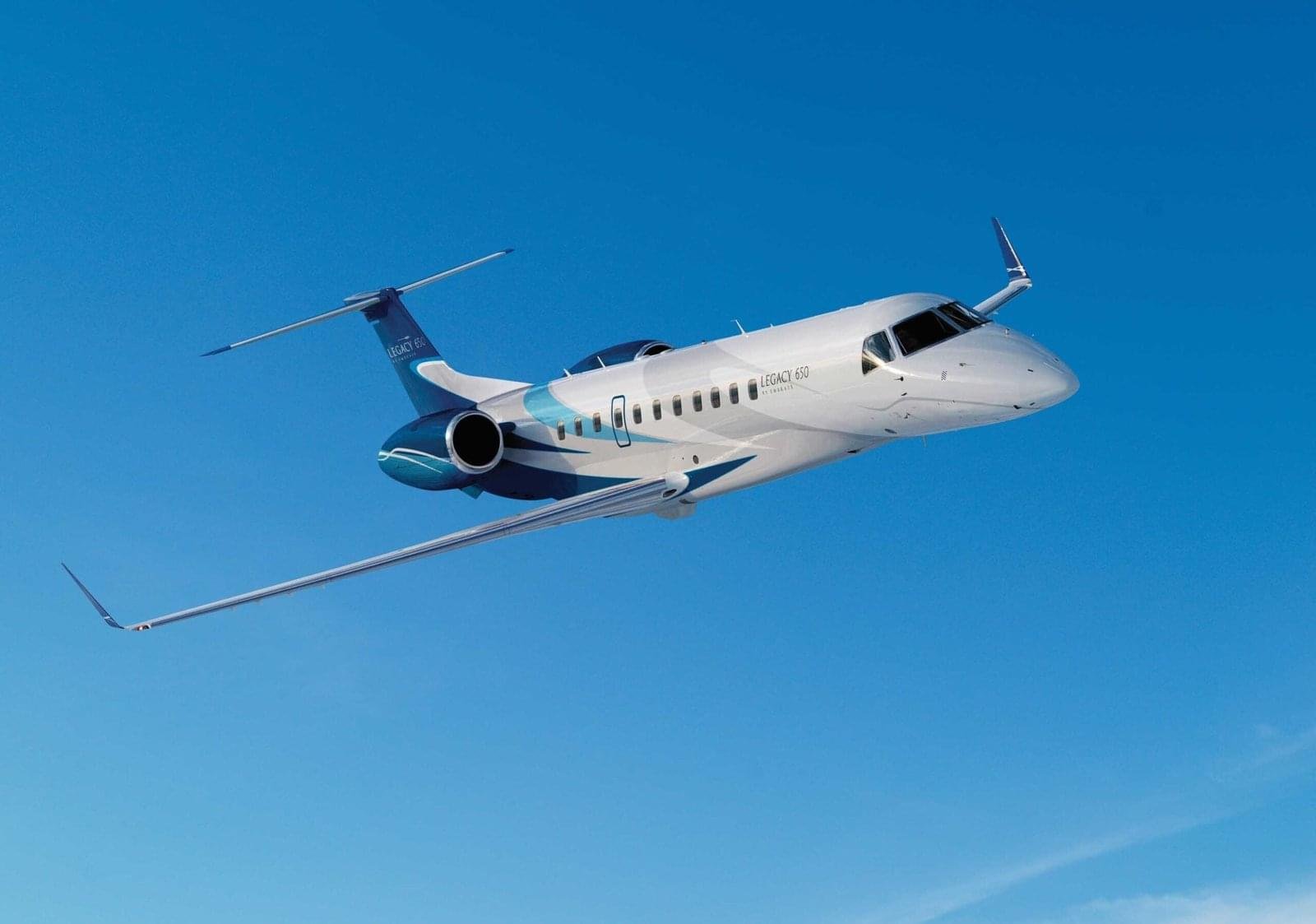 Embraer Legacy 650 large-cabin executive jet charter