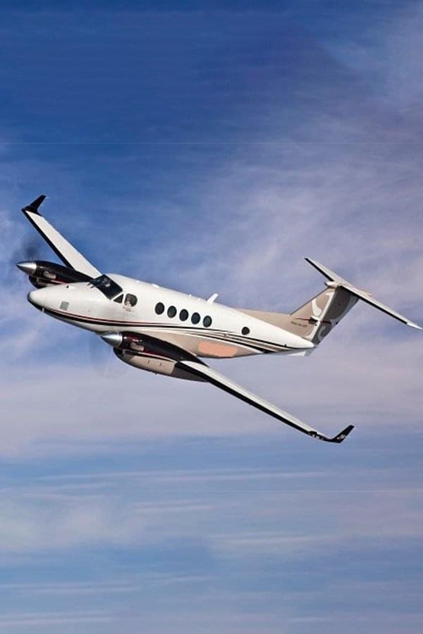 The King Air B 200 flying with safe fly vip passengers