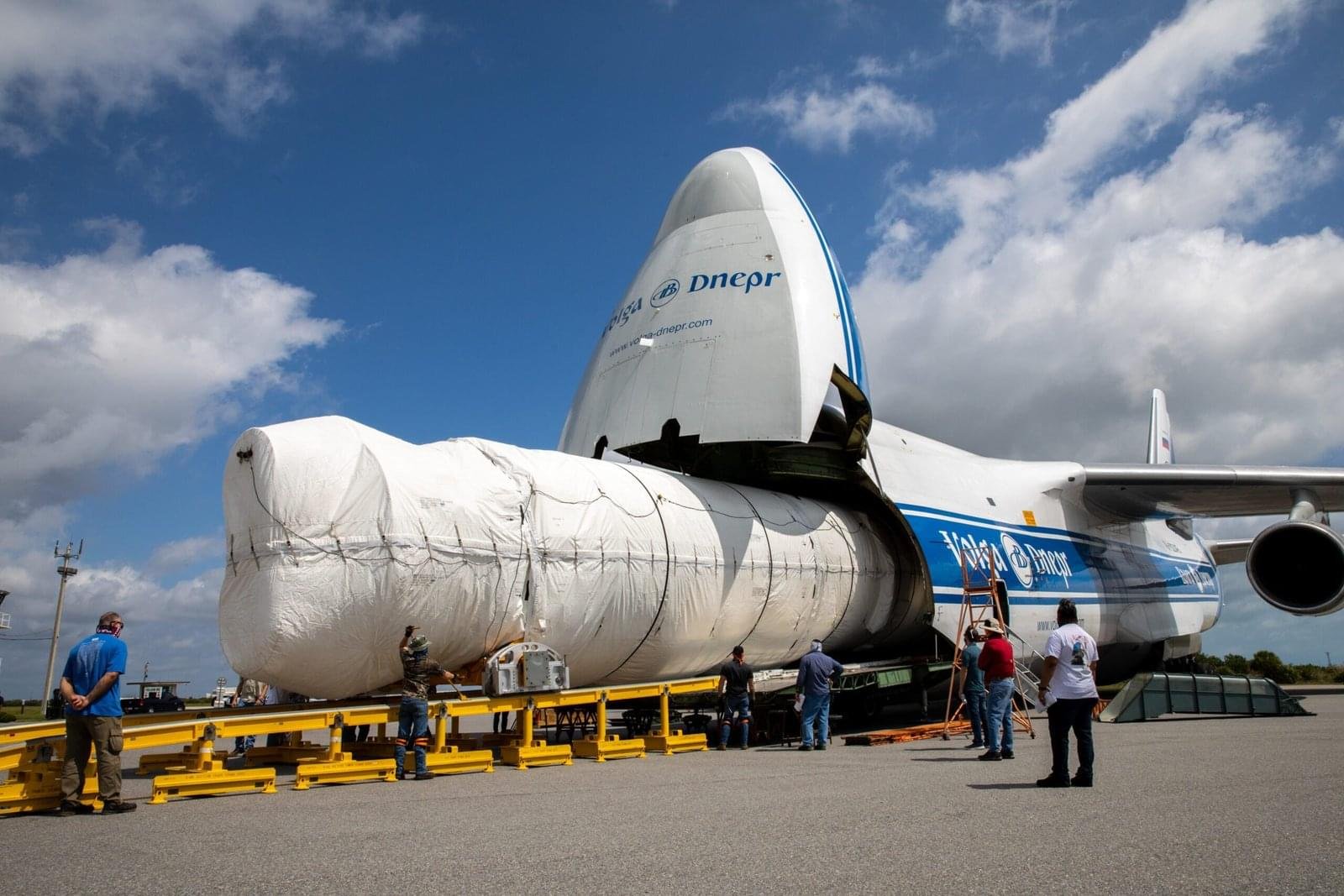 Cargo charter aircraft being loaded at a major airport