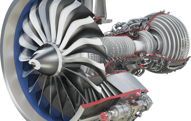 CFM 56 engine cross section.