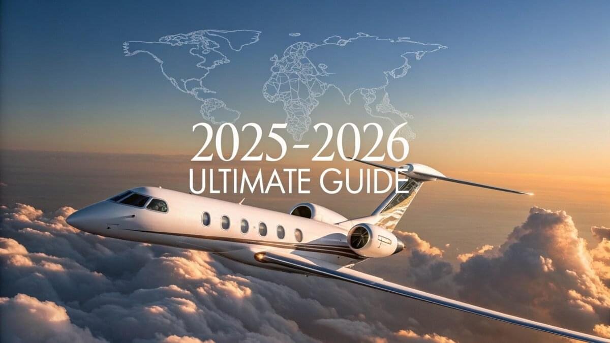 International private jet charter guide 2025-2026 - luxury business jet flying worldwide destinations with route map