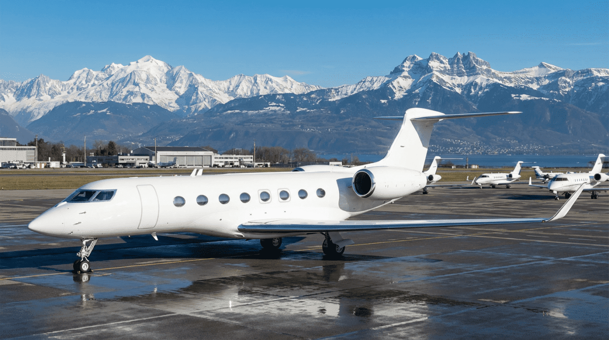 Private Jet G650 Parked in Geneva