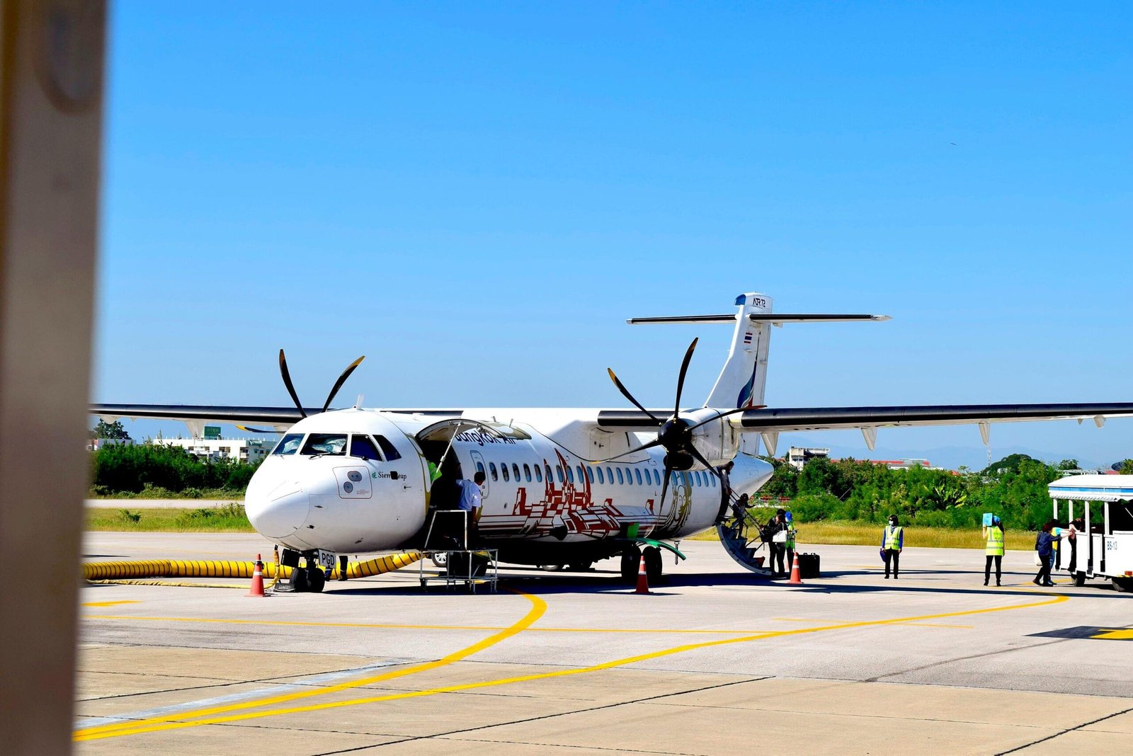 ATR 72 regional turboprop aircraft on the tarmac